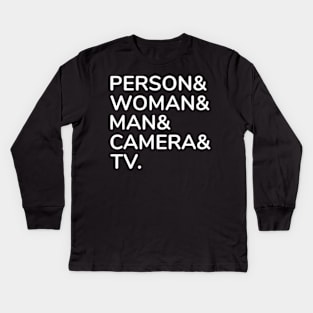 person woman man camera tv Kids Long Sleeve T-Shirt